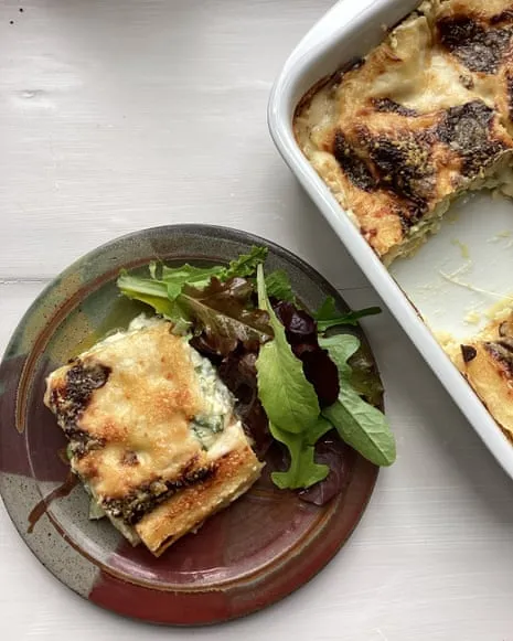 Rachel Roddy's Recipe for Layered Pasta with Courgette and A Trio of Cheeses
